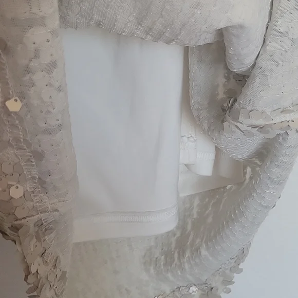 VINTAGE Nick Verreos Sequined Ivory Dress PRICE FIRM - Picture 4 of 12